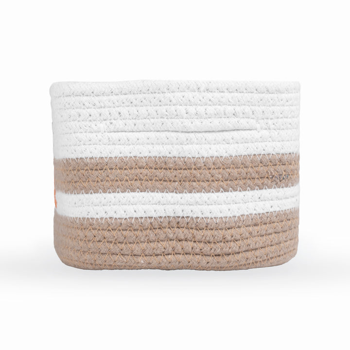 Cotton Rope 'Animal Kingdom' Small Rectangular Beige Toy Storage Basket