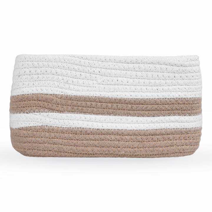 Cotton Rope 'Animal Kingdom' Small Rectangular Beige Toy Storage Basket