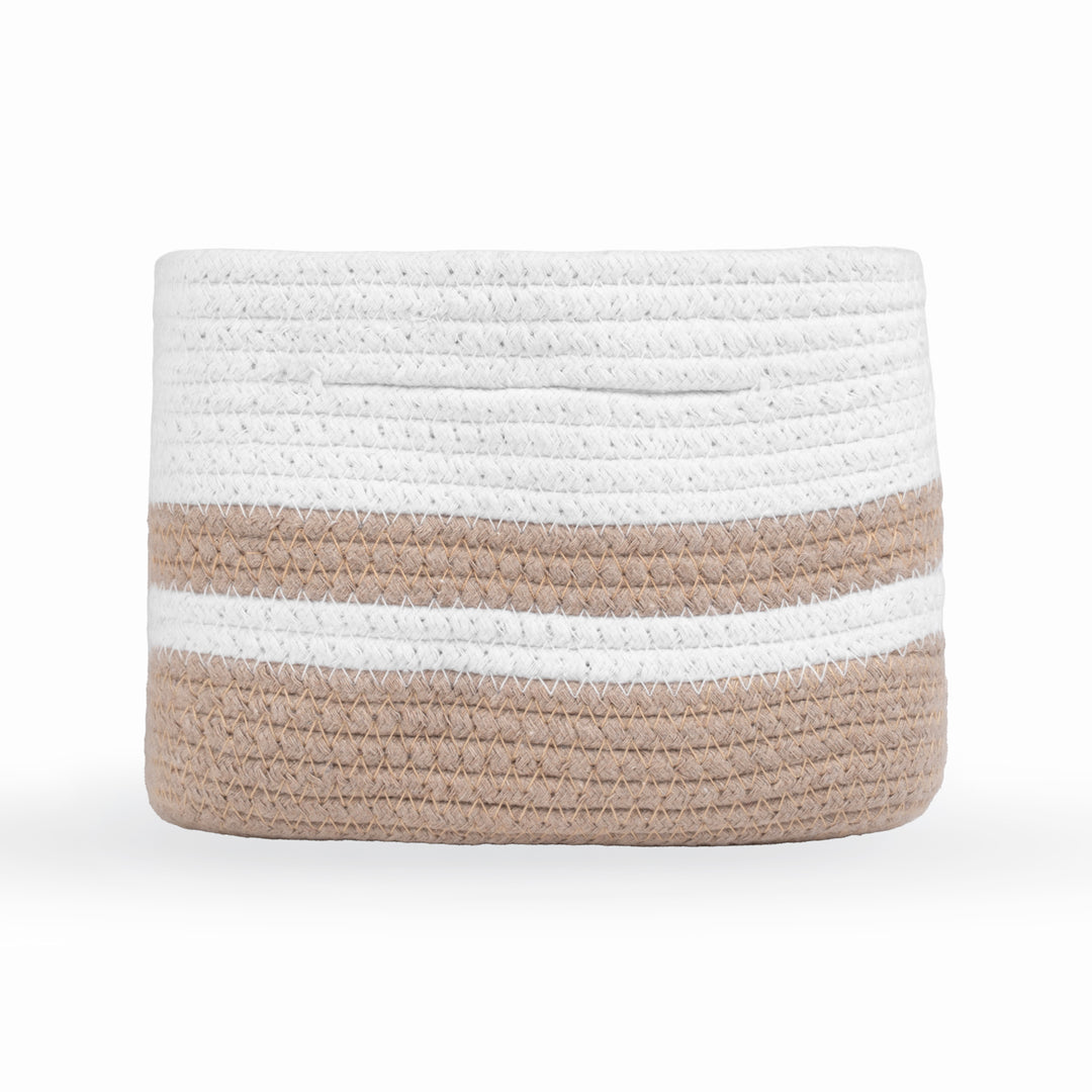 Cotton Rope 'Animal Kingdom' Extra-Small Rectangular Beige Toy Storage Basket
