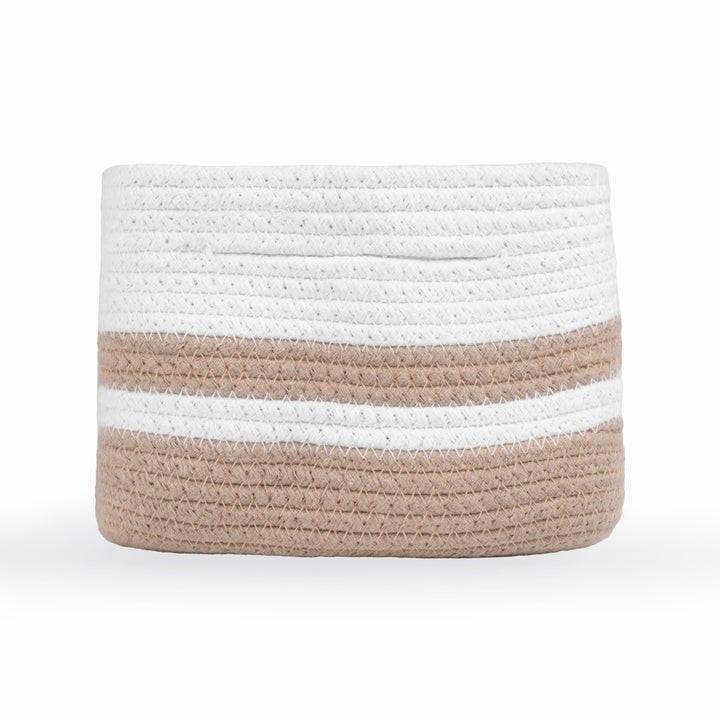 Cotton Rope 'Animal Kingdom' Extra-Small Rectangular Beige Toy Storage Basket