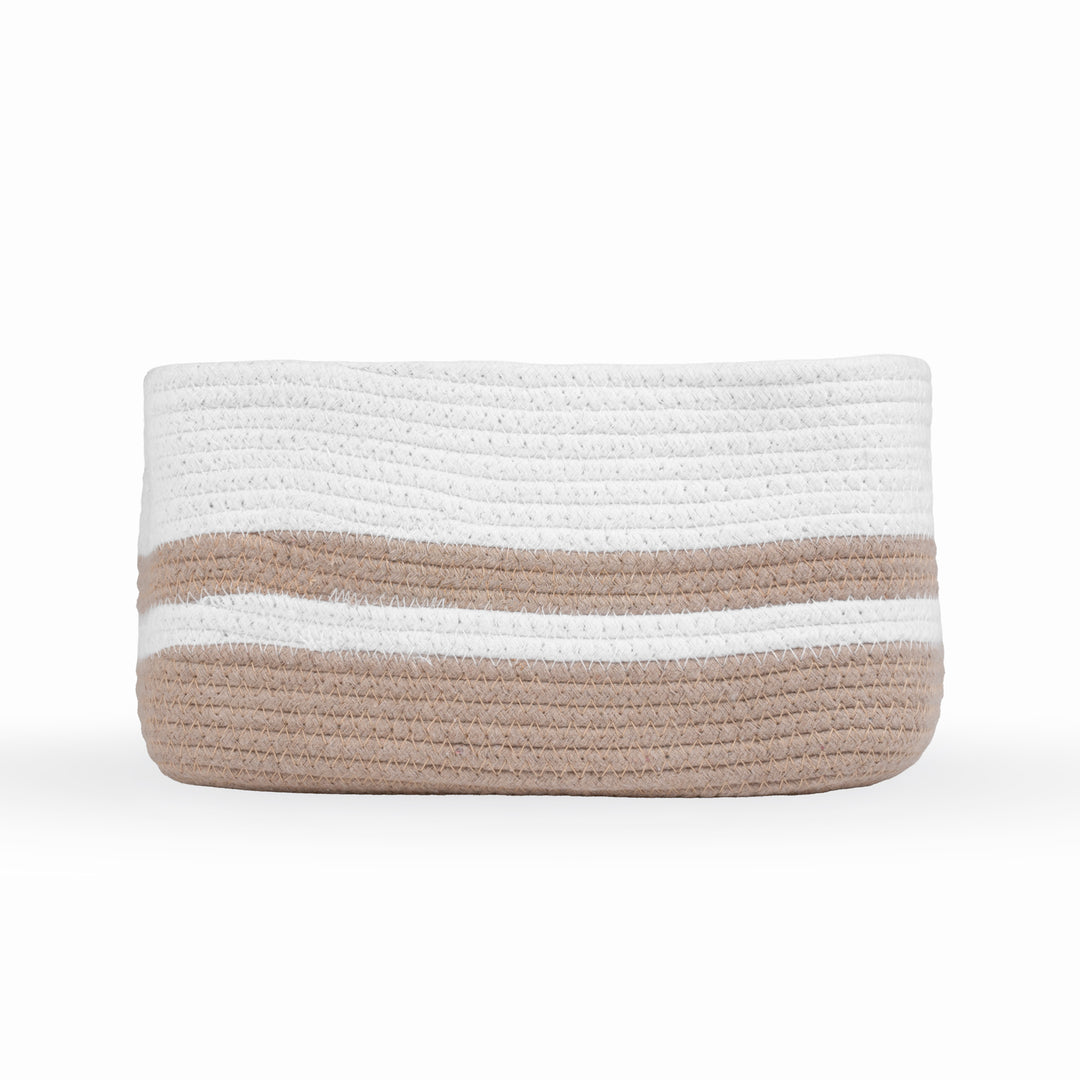 Cotton Rope 'Animal Kingdom' Extra-Small Rectangular Beige Toy Storage Basket