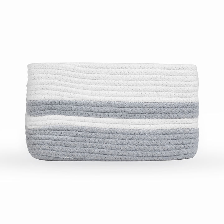 Cotton Rope 'Animal Kingdom' Small Rectangular Grey Toy Storage Basket