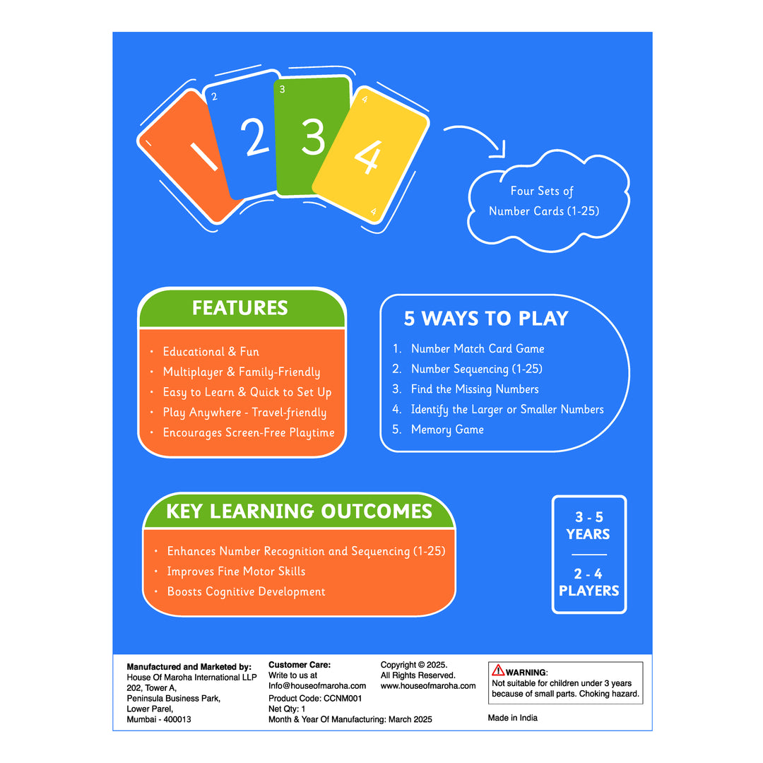 Numero Match Card Game